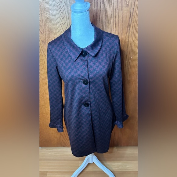 Andria Lieu Collection Ruffled Sleeve Jacket Red And Black Buttons Size Medium - Picture 1 of 15